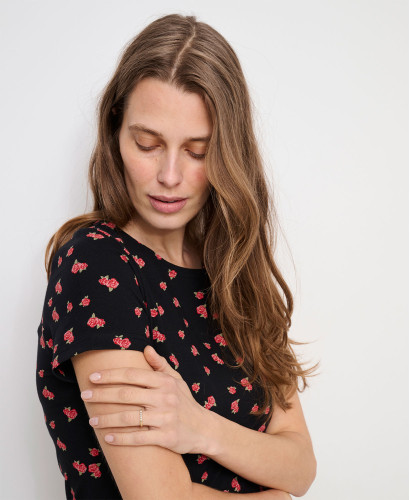 Aimée Umstands-Kleid mit Rosen-Print Bio-Baumwolle