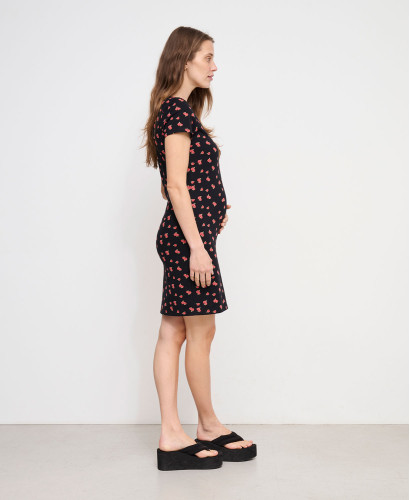 Aimée Umstands-Kleid mit Rosen-Print Bio-Baumwolle