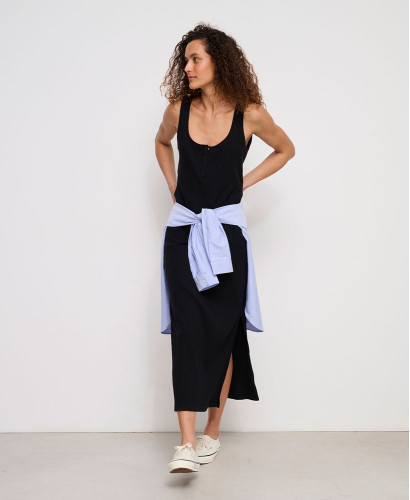 Robe Longue Maternité Noire Anouk