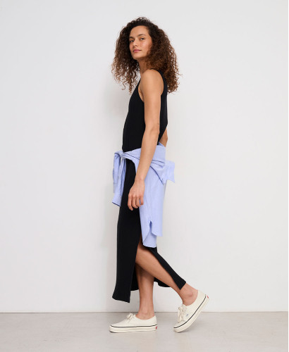 Robe Longue Maternité Noire Anouk