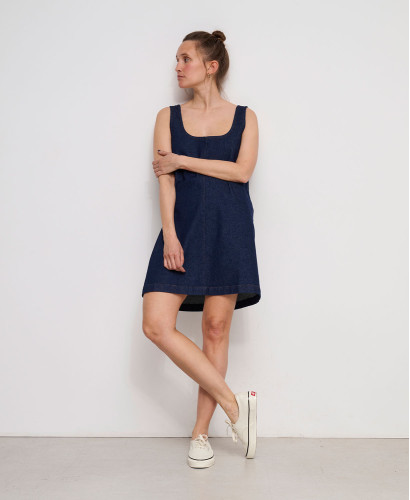 Anna Raw Denim Maternity Dress