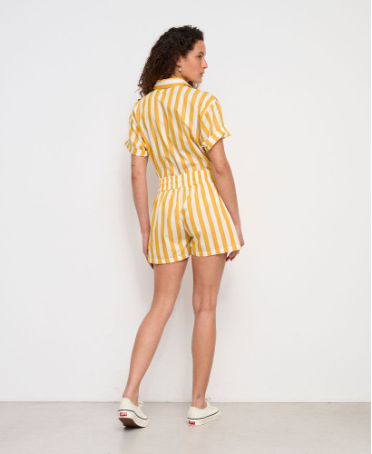 Romy Striped Cotton Maternity Shorts