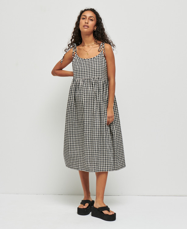 Robe Grossesse Lin Vichy Noir Emma