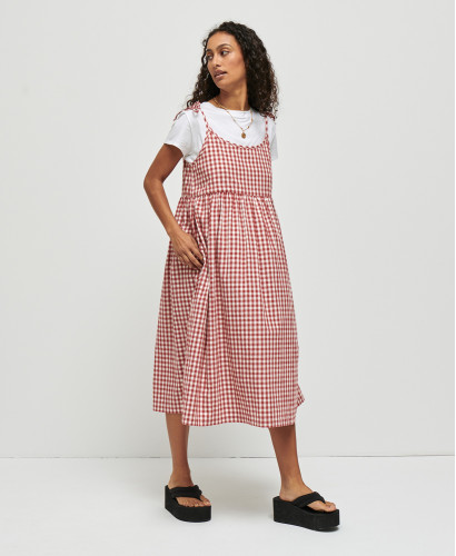 Emma Rotes Kleid aus Gingham Baumwolle