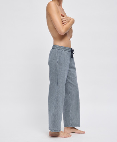 Alix Blue Striped Denim Maternity Pants