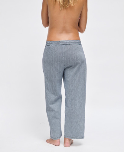 Alix Blue Striped Denim Maternity Pants