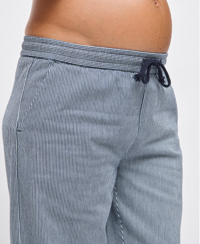 Alix Blue Striped Denim Maternity Pants