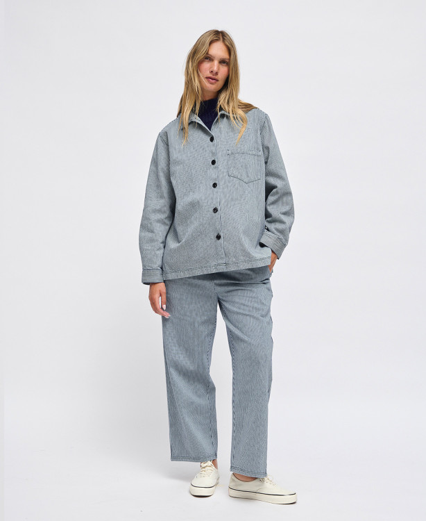 Alix Blue Striped Denim Maternity Pants