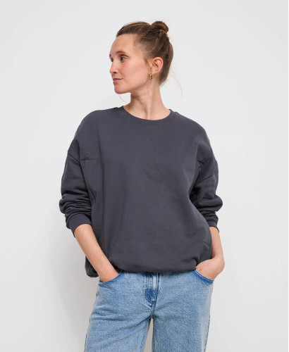 Alphonse Still-Sweatshirt Mit Reißverschluss Anthrazit