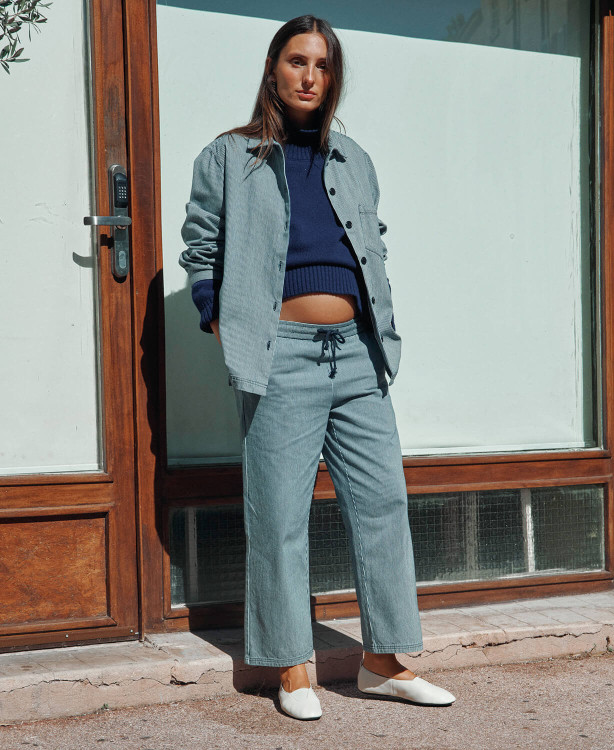 Alix Umstands-Jeans Mit Blauen Streifen